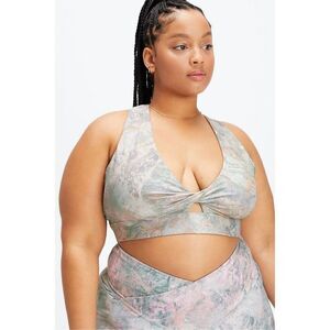 Fabletics Oasis Twist Sports Bra Moonrock Swirl Open Cross Back Size Extra Large